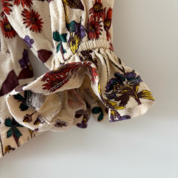 Anthropologie Puff Sleeve Wild Flowers Romper Smocked Oversized Size Small - Picture 6 of 9